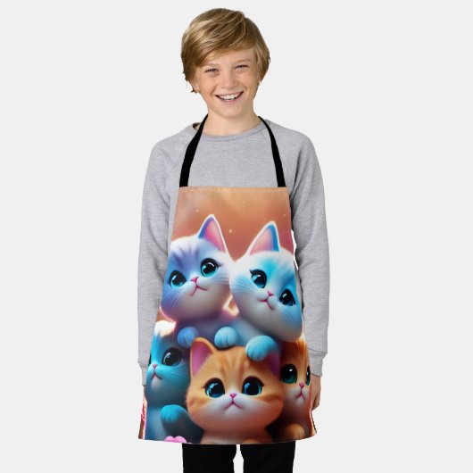 Delantal con gatitos エプロン (着用した状態)