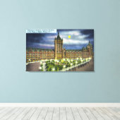 DelawareとHudson Co.建物at Night キャンバスプリント (インサイチュ (ウッドフロア))