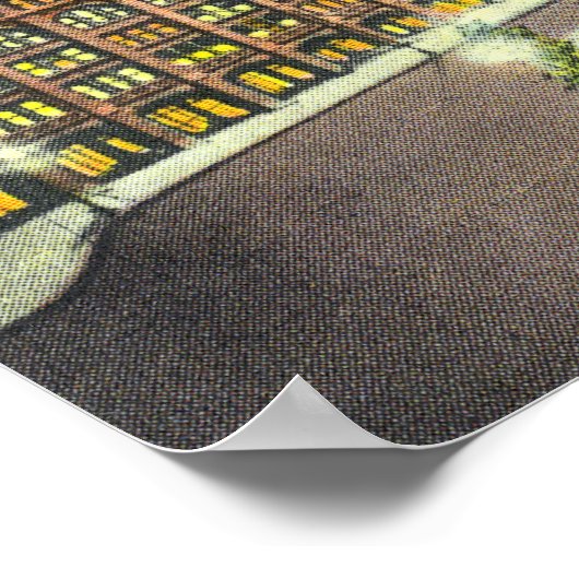 DelawareとHudson Co.建物at Night ポスター (角)