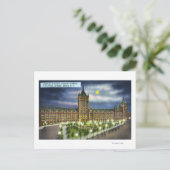 DelawareとHudson Co.建物at Night ポストカード (スタンド正面)