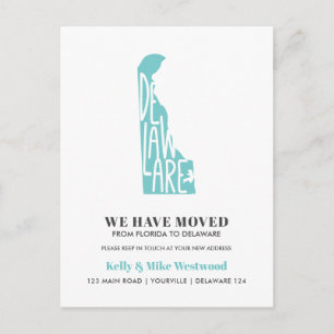 DELAWARE新しいアドレスを移動した新しいホーム ポストカード