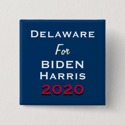 DELAWARE用バイデン氏HARRIS 2020キャンペーンボタン 缶バッジ (正面)