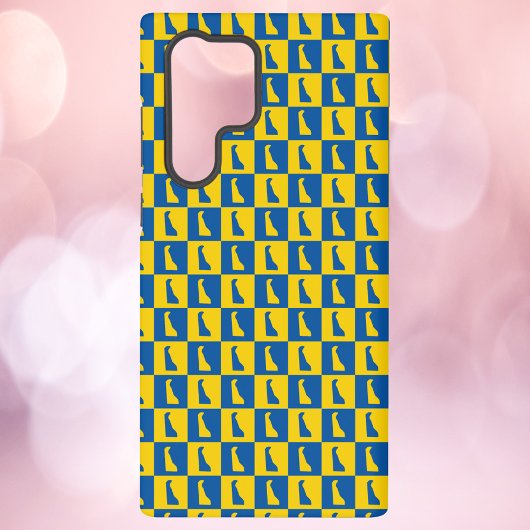 Delaware Blue Gold Checkerboard Pattern Samsung Galaxyケース