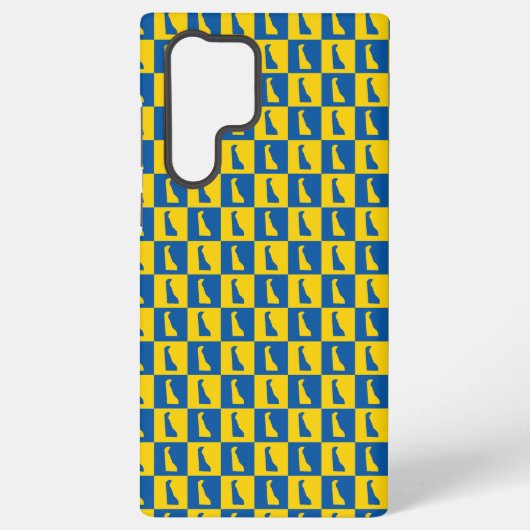Delaware Blue Gold Checkerboard Pattern Samsung Galaxyケース (裏面)