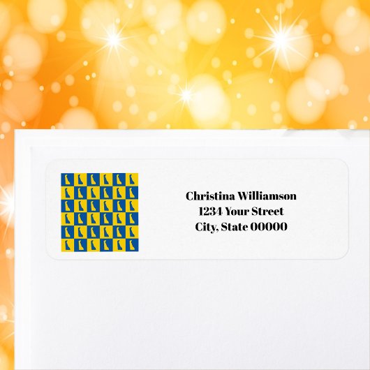 Delaware Blue Gold Personalize Return Address ラベル