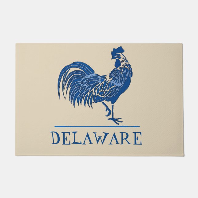 Delaware Blue Hen、文字Doormatの追加 ドアマット (正面)