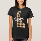 Delaware Buffalo Plaid Home State Country Peach We Tシャツ (正面)
