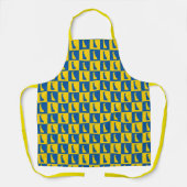 Delaware Checkerboard Blue Yellow Gold Pattern エプロン (正面)