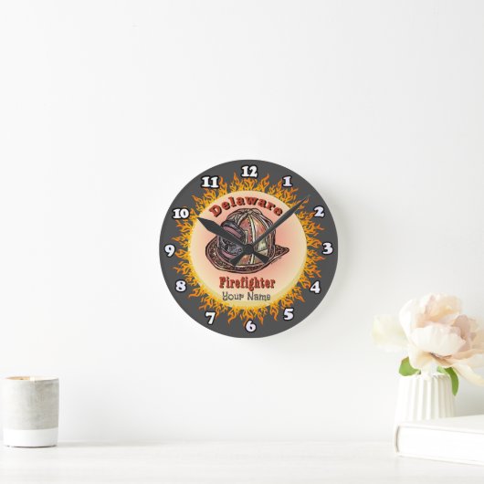 Delaware Firefighter  clock ラウンド壁時計 (ホーム)