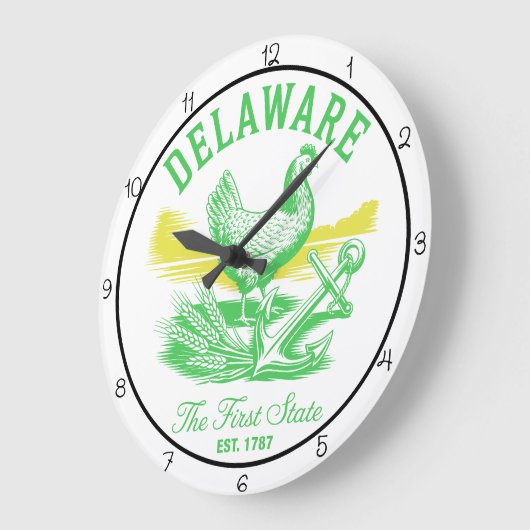 Delaware First State ラージ壁時計 (傾斜)