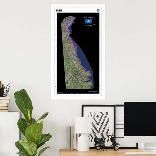 Delaware From Space Poster ポスター (ホームオフィス)