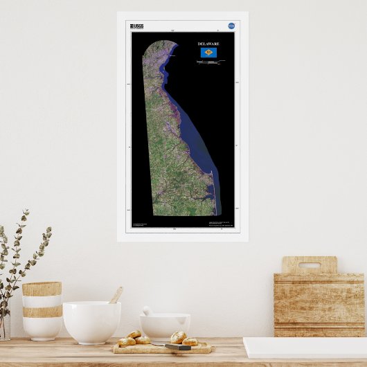 Delaware From Space Poster ポスター (キッチン)