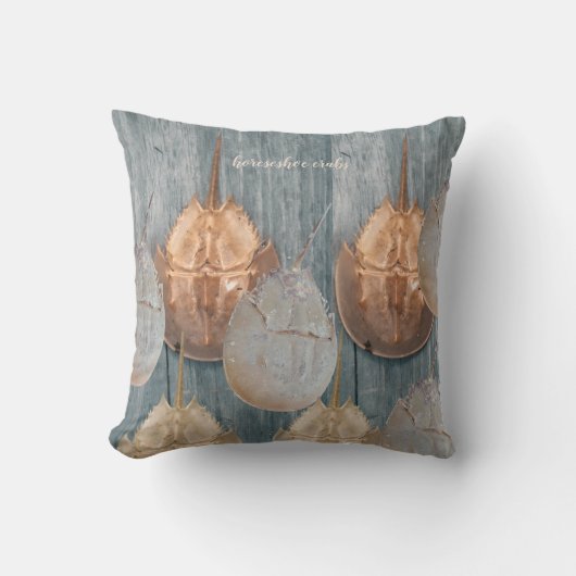 Delaware Horseshoe Crab Pillow – Coastal Decor クッション (正面)