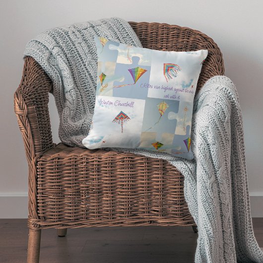 Delaware Kites Throw Pillow – Inspirational Quote  クッション