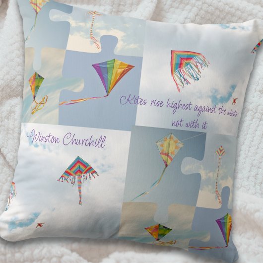 Delaware Kites Throw Pillow – Inspirational Quote クッション