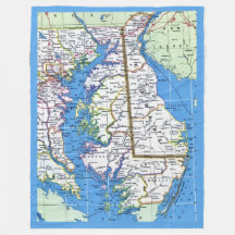 Delaware - Maryland Vintage Map