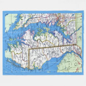 Delaware - Maryland Vintage Map フリースブランケット (正面(横))
