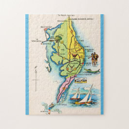 Delaware Maryland Vintage Map Jigsaw Puzzle ジグソーパズル
