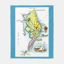 Delaware Maryland Vintage Map Throw