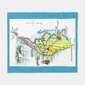 Delaware Maryland Vintage Map Throw フリースブランケット (正面(横))