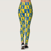 Delaware Pop Art Blue Gold Pattern レギンス (裏面)