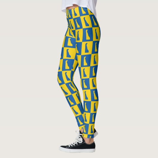 Delaware Pop Art Blue Gold Pattern レギンス (左)