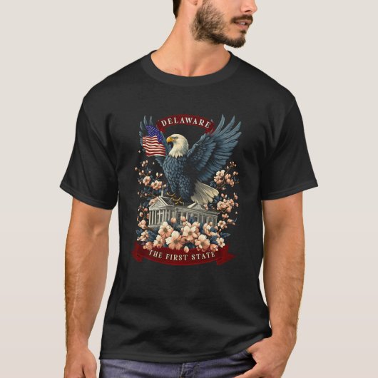 Delaware Pride Eagle Design Tシャツ (正面)