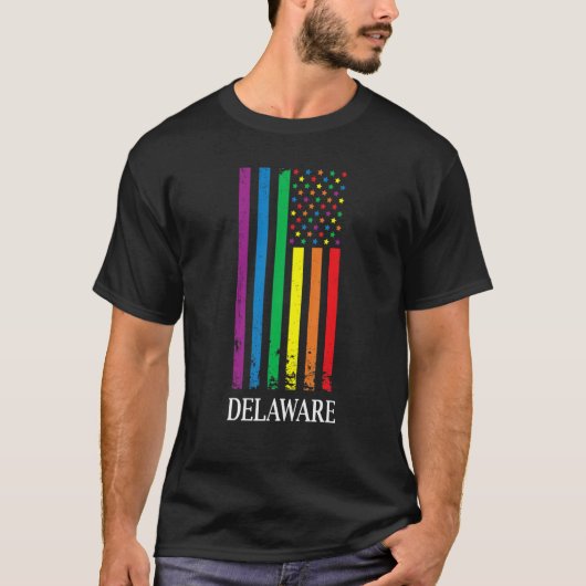 Delaware Pride Month Pride Flag LGBT Community LGB Tシャツ (正面)