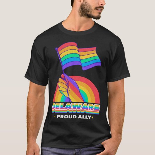 Delaware Proud Ally Pride Month LGBTQ LGBT Communi Tシャツ (正面)