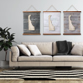 Delaware Rustic Wood Wall Tapestry Coastal Decor 吊り下げ型タペストリー