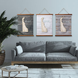 Delaware Rustic Wood Wall Tapestry Coastal Decor 吊り下げ型タペストリー