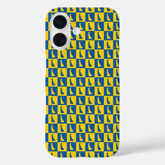  Delaware silhouette pattern blue gold Case-Mate iPhoneケース (裏面)