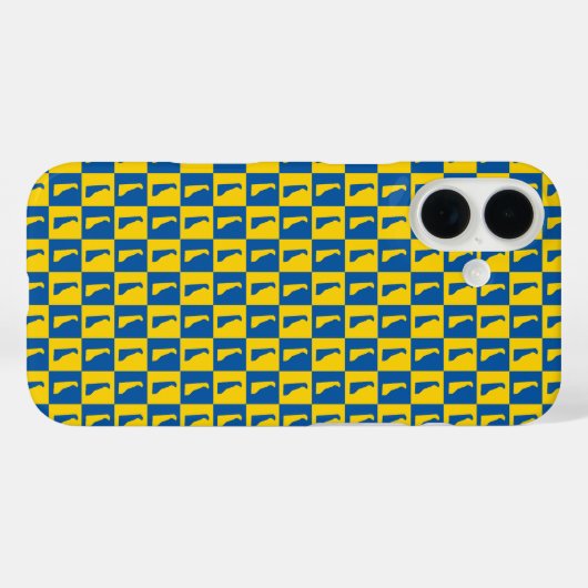  Delaware silhouette pattern blue gold Case-Mate iPhoneケース (裏面 (横))