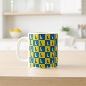 Delaware Silhouette Pop Art Blue Yellow Pattern コーヒーマグカップ