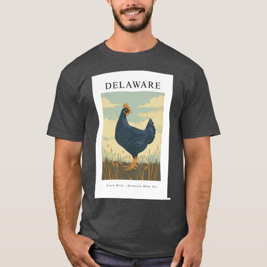 DELAWARE State Bird Delaware Blue Hen Tシャツ (正面)