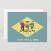 Delaware State Flag The First State Coat of Arms  ポストカード (正面/裏面)