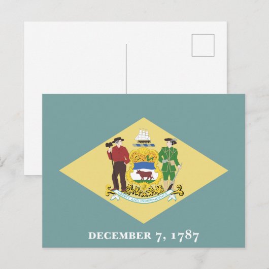 Delaware State Flag The First State Coat of Arms  ポストカード (正面/裏面)