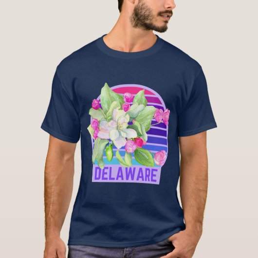 Delaware State Flower Peach Blossom Sticker Oversi Tシャツ (正面)