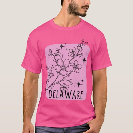 Delaware State Flower Peach Blossom Sticker Oversi Tシャツ (正面)