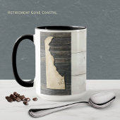 Delaware State Outline Rustic Wood Mug マグカップ