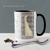 Delaware State Outline Rustic Wood Mug マグカップ