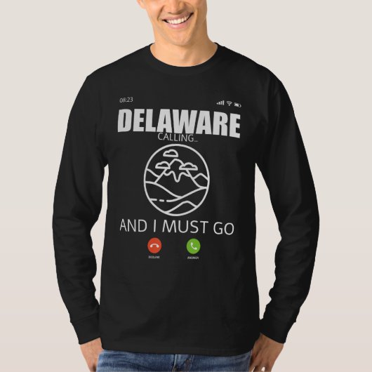Delaware State Travel Camp Adventure Hiking Backpa Tシャツ (正面)