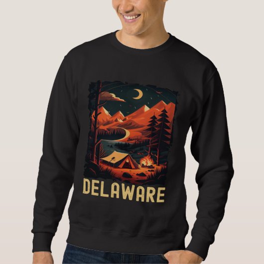 Delaware Sunset retro 70s vintage hiking camping   スウェットシャツ (正面)