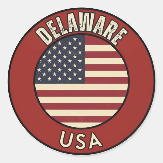Delaware United States of America ラウンドシール (正面)