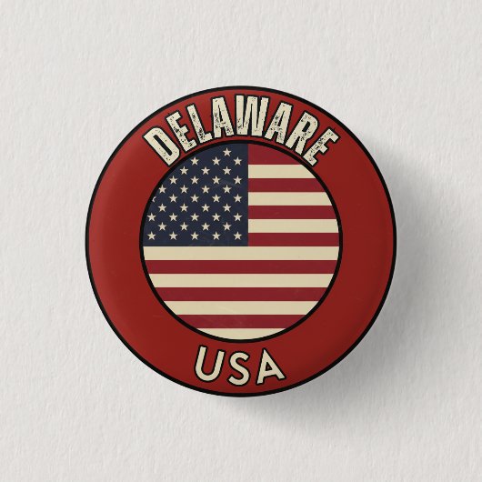 Delaware United States of America 缶バッジ (正面)