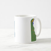 Delawareanの旗 + 地図のマグ コーヒーマグカップ (正面右)