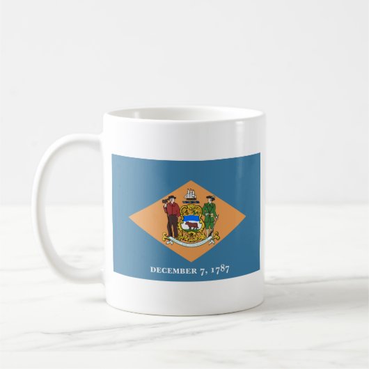 Delawareanの旗 + 地図のマグ コーヒーマグカップ (左)