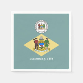 Delawarean Flag & Seal, Delaware スタンダードカクテルナプキン