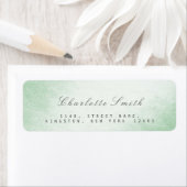 Delciateスクリプトミントグリーン差出人住所ラベル ラベル (インサイチュ)