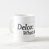 Delco -どんなアクセント? コーヒーマグカップ (正面左)